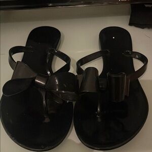 Chic Black Bow Women's Slippers